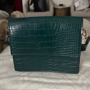 Only Emerald Croc-Pattern Mini Bag